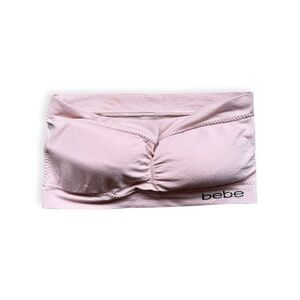 Bebe beige Bandeau Top small strapless layering line cup removable
